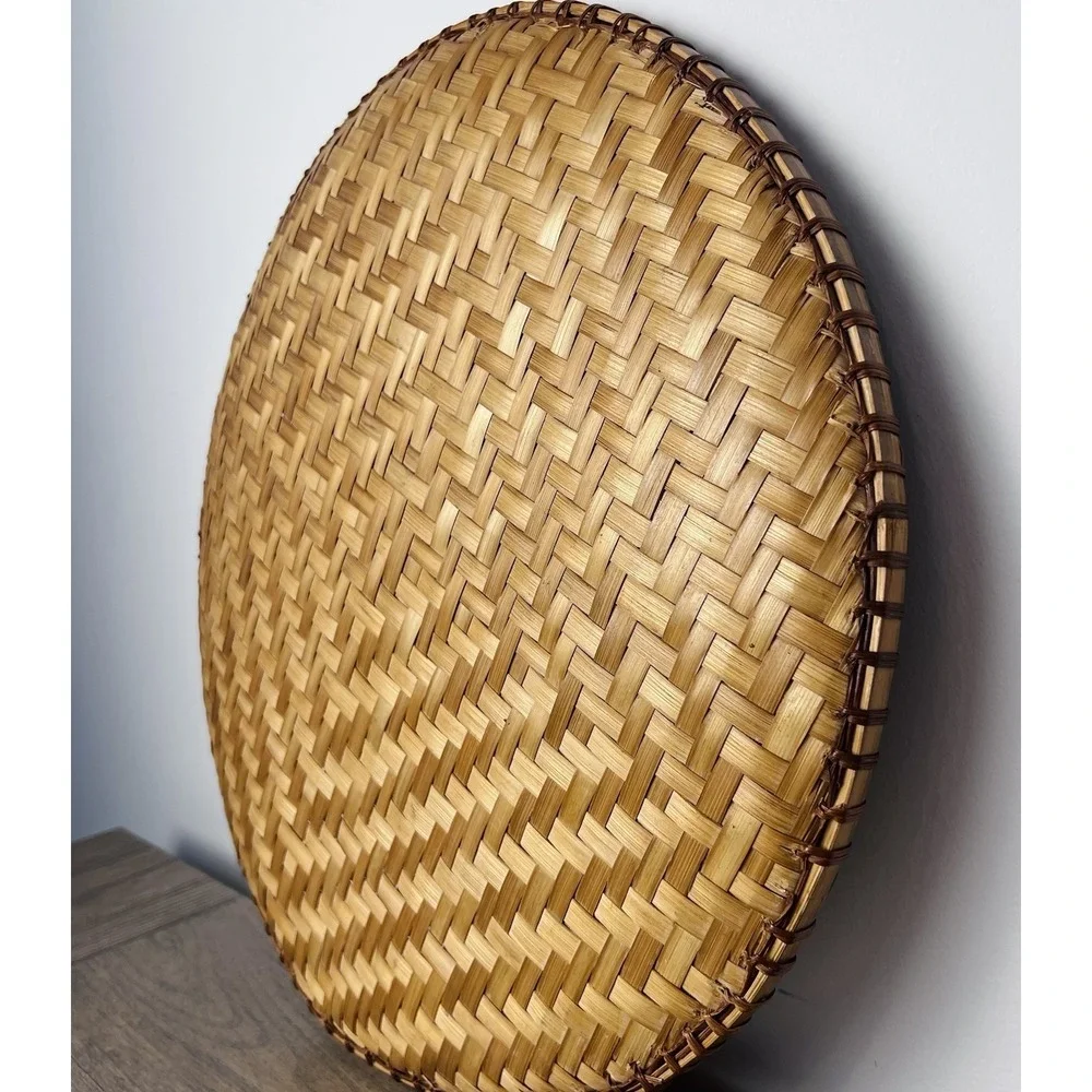 Vintage Chinese Style Bamboo Winnowing Basket Tray 16